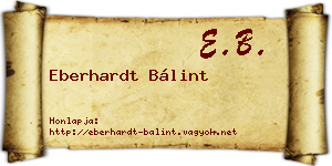 Eberhardt Bálint névjegykártya
