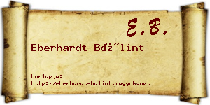 Eberhardt Bálint névjegykártya